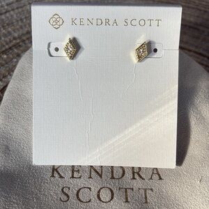 Kendra Scott 14k Gold Plated CZ Stud earrings New